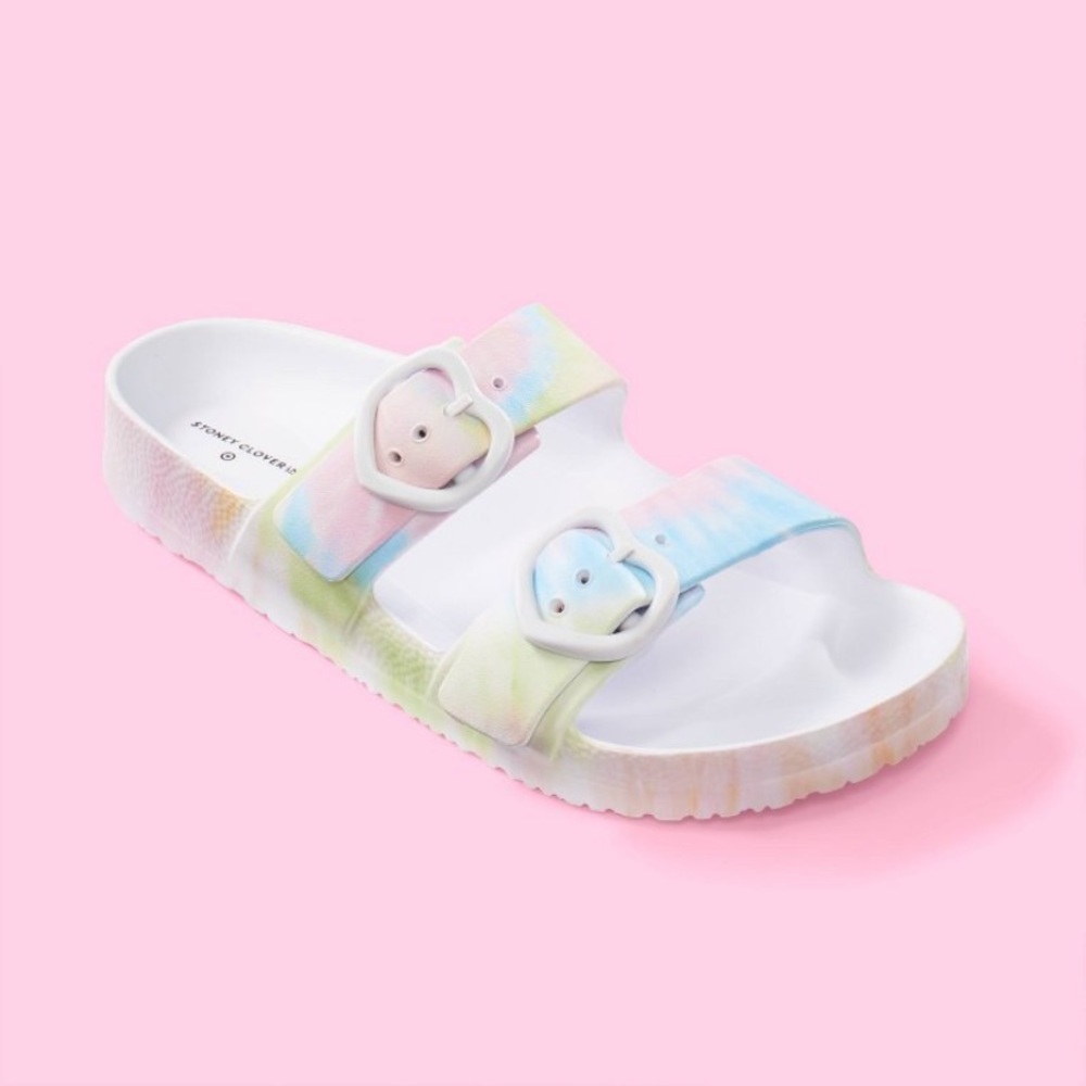 Women's Tie-Dye Slide Sandals - Stoney Clover Lane × Target Rainbow 9